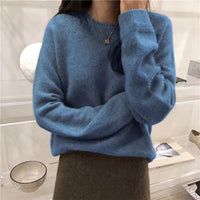 Korean-style Casual Solid-color Figure-flattering Sweater