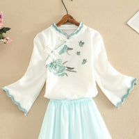 Women's Modified Hanfu Dress Fairy Two-piece Suit