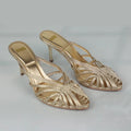 New Gold Hollow Thin Strip Heels For Women Luxury Pointed To
