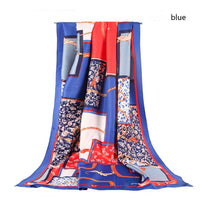 Twill printed square chain scarf