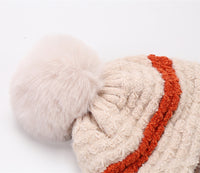 Ladies' New Autumn Fleece Warm Ball Knitted Hat