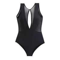 One-piece Triangle Deep V Sexy Fight Net Solid Color Japanese And Korean Girl Hot Spring Swimsuit