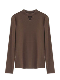 Women's Half-turtleneck Brushed Double-sided Dralon Bottoming Shirt