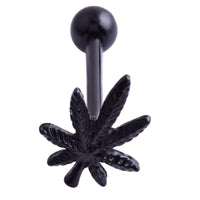 Women's Stainless Steel Leaf Tongue Ring Piercing Jewelry