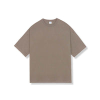 Solid Color Loose Cotton Crew Neck Short Sleeve Men