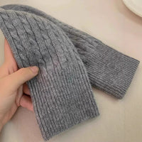 Gray Twist Small Golden Button Knitted Cardigan Wool