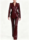 Burgundy Leather 2-Piece Suit