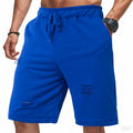 Ripped Casual Knitted Loose Fifth Solid Color Terry Sports Pants