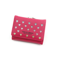 Womens Three-Fold Wallet With Hollowed-Out Heart Design