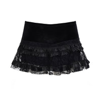 Sexy Lace-panel Skirt With A Niche Vibe Low-rise Shorts That Elongate The Legs