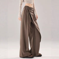 Irregular Ribbon High-Waist Wide-Leg Pants Womens