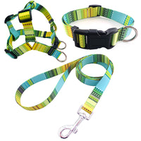 Pet Printing Collar Rope Chest Strap Traction Three-piece Set