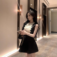 French Chic Lace Camisole Dress Womens Waist-Cinching Sleeveless