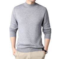 Pure Color Half Collar Men's Slim Fit Sweater Base Sweater