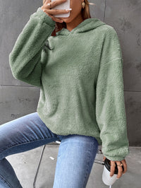 Women's Simple Fashion Hooded Double-sided Velvet Loose Long Sleeve Sweatershirt