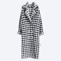 Thick Mink Fur Long Black And White Coat For Women Cardigan Coat