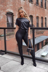 Autumn New Style European And American Women's Cross-border Leather Pants