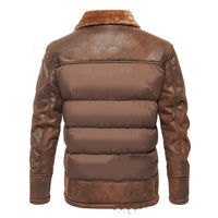 Autumn And Winter Men's Lapel Fur Integrated Fashionable Jacket