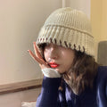 Women's Versatile Bulb Warm Seam Knitted Pot Hat