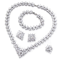 The Dazzling Set Is Handcrafted With Copper And Set With Zircon Stones.