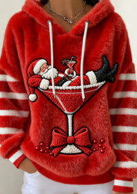 Casual Christmas Sports Hooded Flannel Hoodie