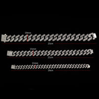 European And American Hip-hop Full Diamond Cuban Chain Titanium Steel Necklace