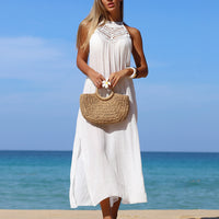 Sexy Side-Slit Sun-Protective Maxi Cover-Up Dress