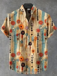 Amazon Independent Station Printed Men's Beach Loose Casual Shirt Top