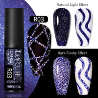 Nail Gel With A Glittery Brushed Finish And Reflective Sequins