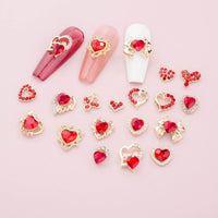 Glass New Year Nail Ornament Red Bow Accessories
