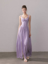 New Lace Knit Slip Dress With Slit