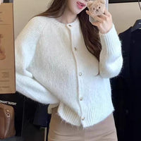 Sweet Loose-Fitting Slimming Round-Neck Knitted Top For Women