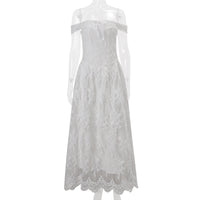 Women's Elegant Off-Shoulder Sleeveless Dress Gown