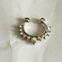 No Holes For Body Piercing With Alloy Diamond False Nose Ring