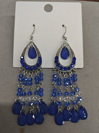 Diamond-embedded Water Drop Glass Tassel Light Luxury High-grade Earrings