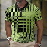 Fashion Plaid Pattern Men's Casual Short-sleeved Top