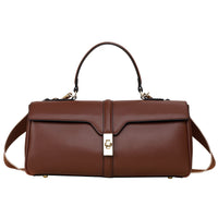 Women's Solid Color Fashion Large Capacity Cowhide Messenger Bag