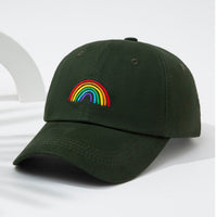 Lady's Embroidered Rainbow Pattern Versatile Sun-protective Baseball Cap For Outdoor Travel And Photography Baseball Cap