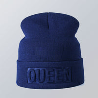 Solid color embossed knitted hat
