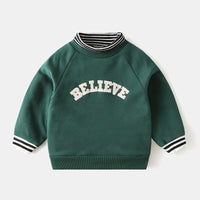 Brushed fake two-piece sweater