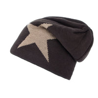 Fleece-lined Warm Big Five-pointed Star Knitted Woolen Hat