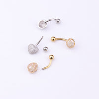 New Micro Inlaid Zircon Umbilical Ring