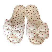 Household Sweet Bow-Knot Womens Cotton And Linen Slippers