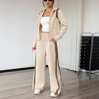 Womens Casual Hooded Cardigan Top And Pants Fashion Set