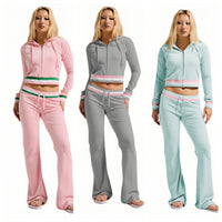 Silver Fox Fleece Hooded Cardigan Two-Piece Set