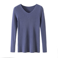 Women's Slim-fit Long-sleeved Pullover Skinny V-neck Sweater