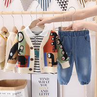 Boys sweater knitted cardigan suit