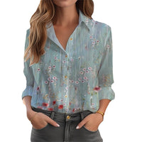 Women's Cardigan 3D Flower Print Long Sleeve Shirt