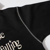 Letter Printing Color Stitching Hoodie Men's Loose