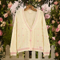 New Womens Sweet Heart-Shaped Lover Sweater Knitted Cardigan